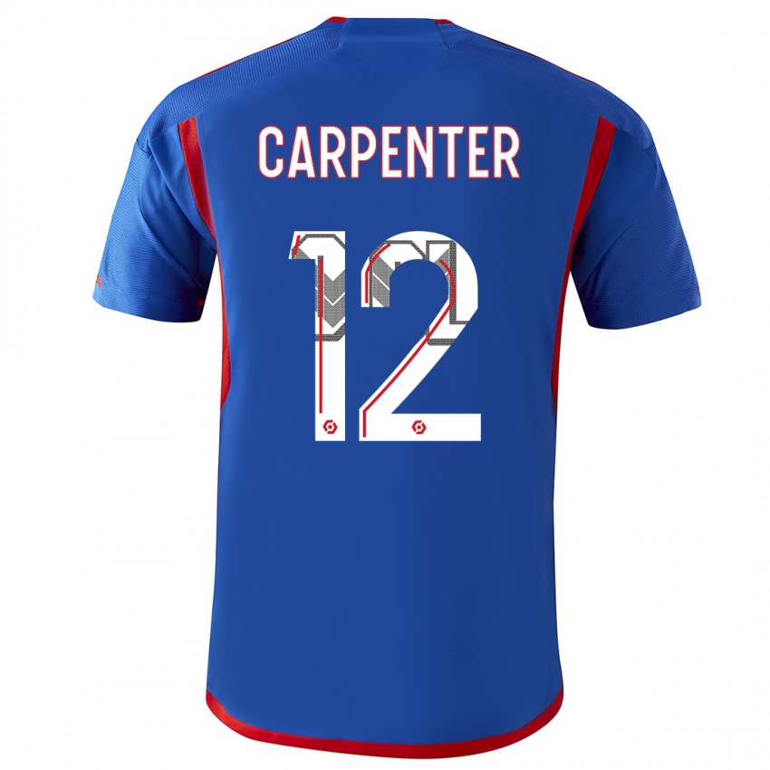 Kinderen Ellie Carpenter #12 Blauw Rood Uitshirt Uittenue 2023/24 T-Shirt