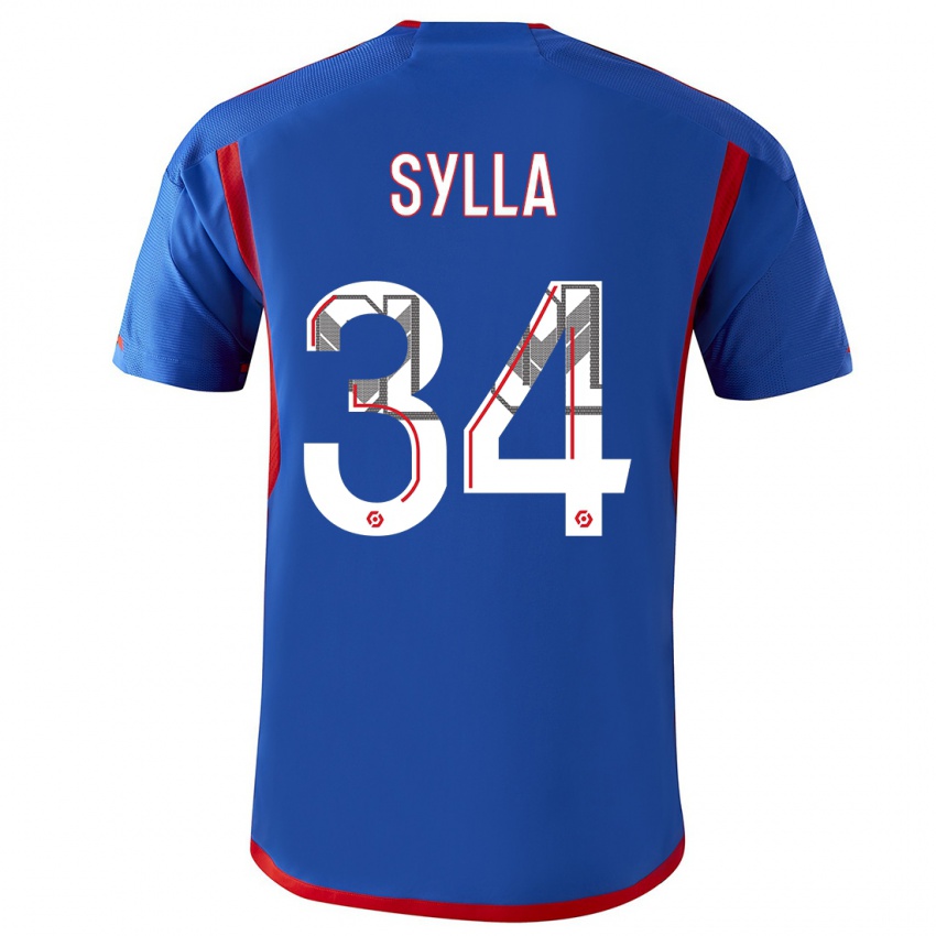 Kinderen Kysha Sylla #34 Blauw Rood Uitshirt Uittenue 2023/24 T-Shirt