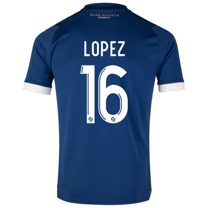 Kinderen Pau Lopez #16 Donkerblauw Uitshirt Uittenue 2023/24 T-Shirt