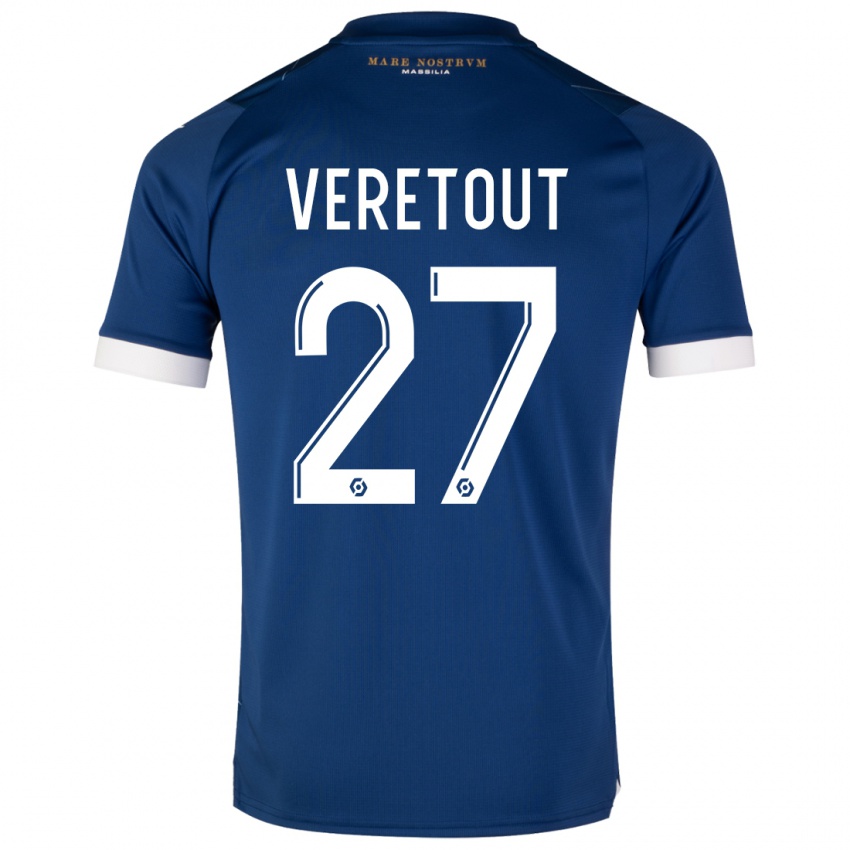 Kinderen Jordan Veretout #27 Donkerblauw Uitshirt Uittenue 2023/24 T-Shirt