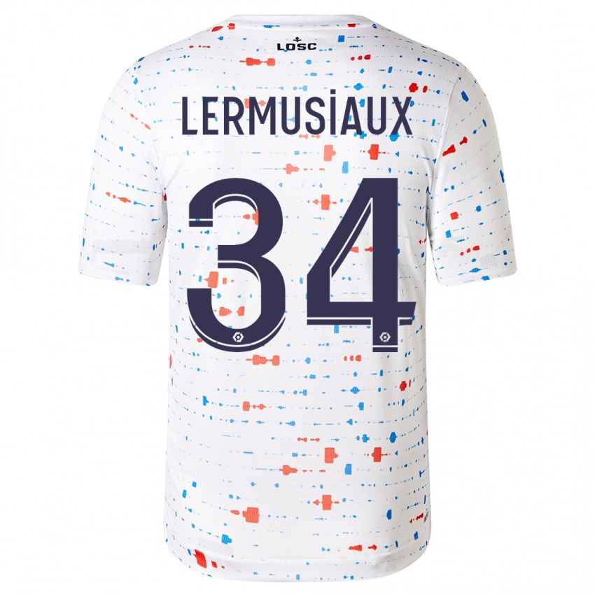 Kinderen Chrystal Lermusiaux #34 Wit Uitshirt Uittenue 2023/24 T-Shirt