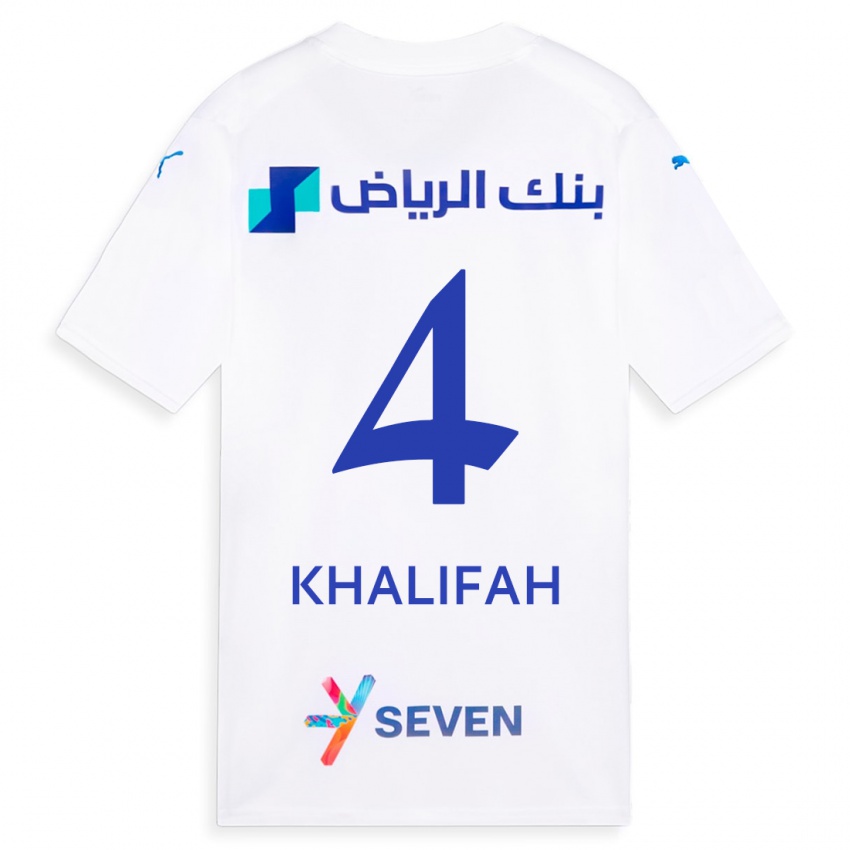 Kinderen Khalifah Al-Dawsari #4 Wit Uitshirt Uittenue 2023/24 T-Shirt