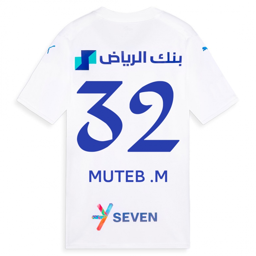 Kinderen Muteb Al-Mufarrij #32 Wit Uitshirt Uittenue 2023/24 T-Shirt