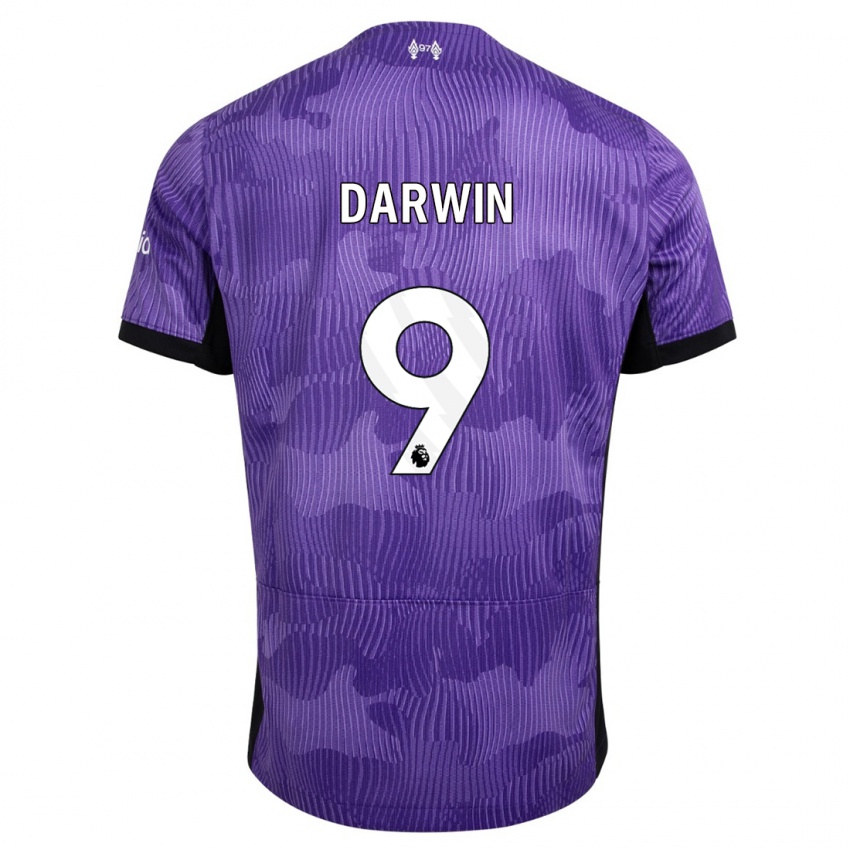 Kinderen Darwin Nunez #9 Paars Thuisshirt Derde Tenue 2023/24 T-Shirt