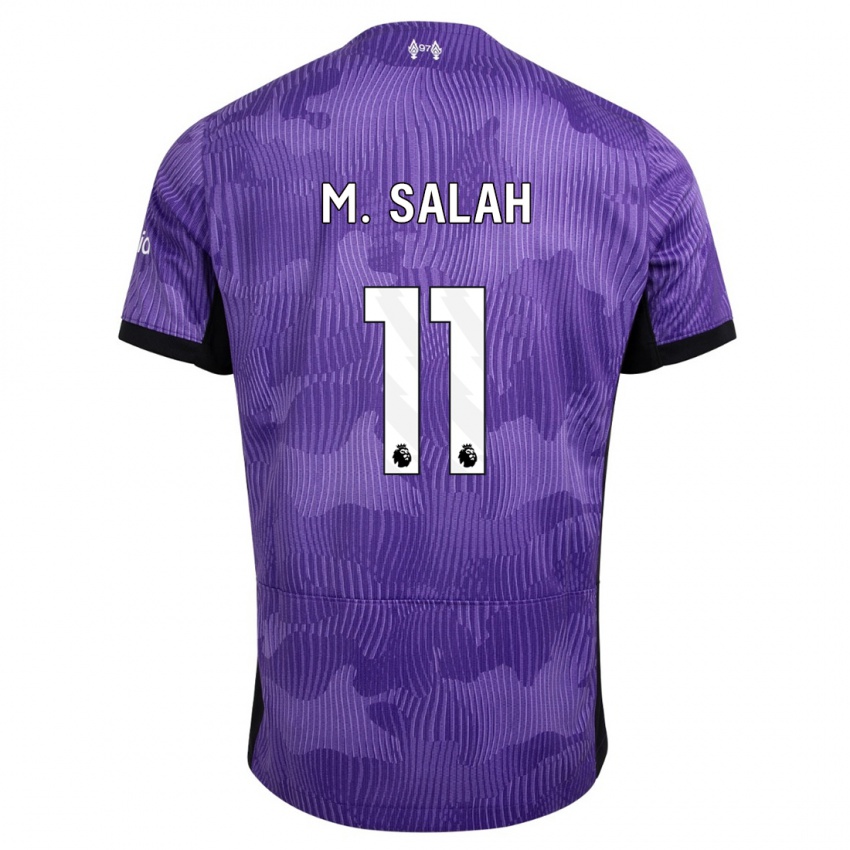 Kinderen Mohamed Salah #11 Paars Thuisshirt Derde Tenue 2023/24 T-Shirt
