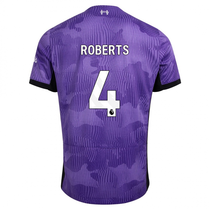 Kinderen Rhiannon Roberts #4 Paars Thuisshirt Derde Tenue 2023/24 T-Shirt