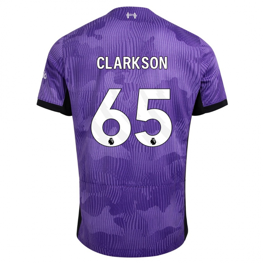 Kinderen Leighton Clarkson #65 Paars Thuisshirt Derde Tenue 2023/24 T-Shirt