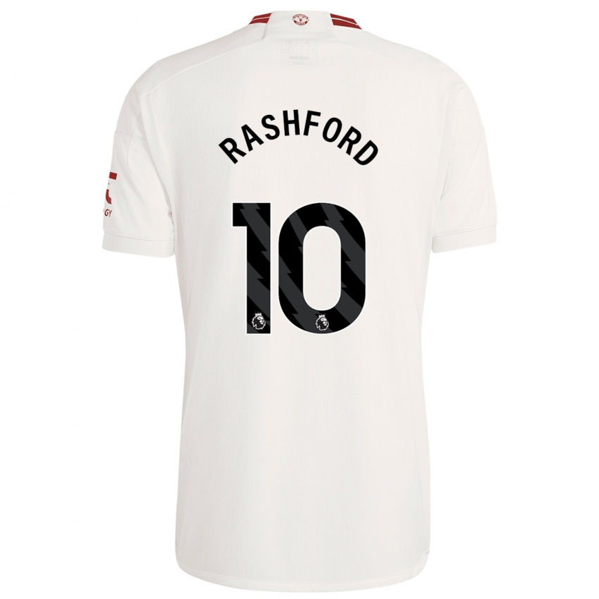 Kinderen Marcus Rashford #10 Wit Thuisshirt Derde Tenue 2023/24 T-Shirt