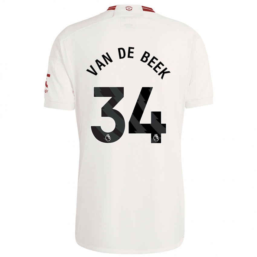 Kinderen Donny Van De Beek #34 Wit Thuisshirt Derde Tenue 2023/24 T-Shirt