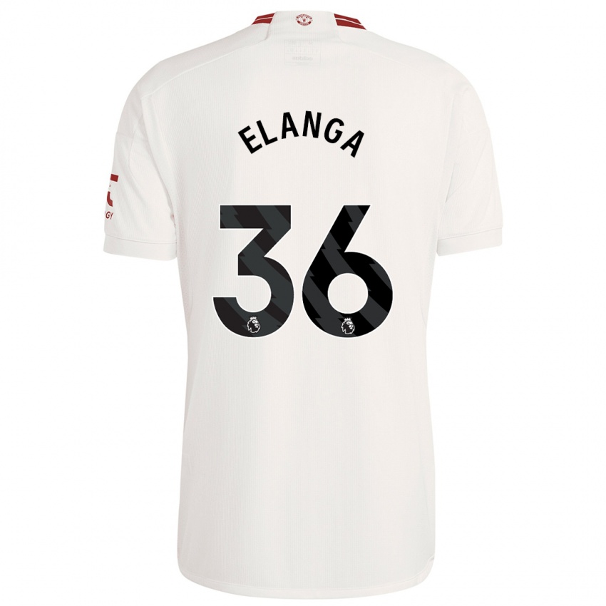 Kinderen Anthony Elanga #36 Wit Thuisshirt Derde Tenue 2023/24 T-Shirt