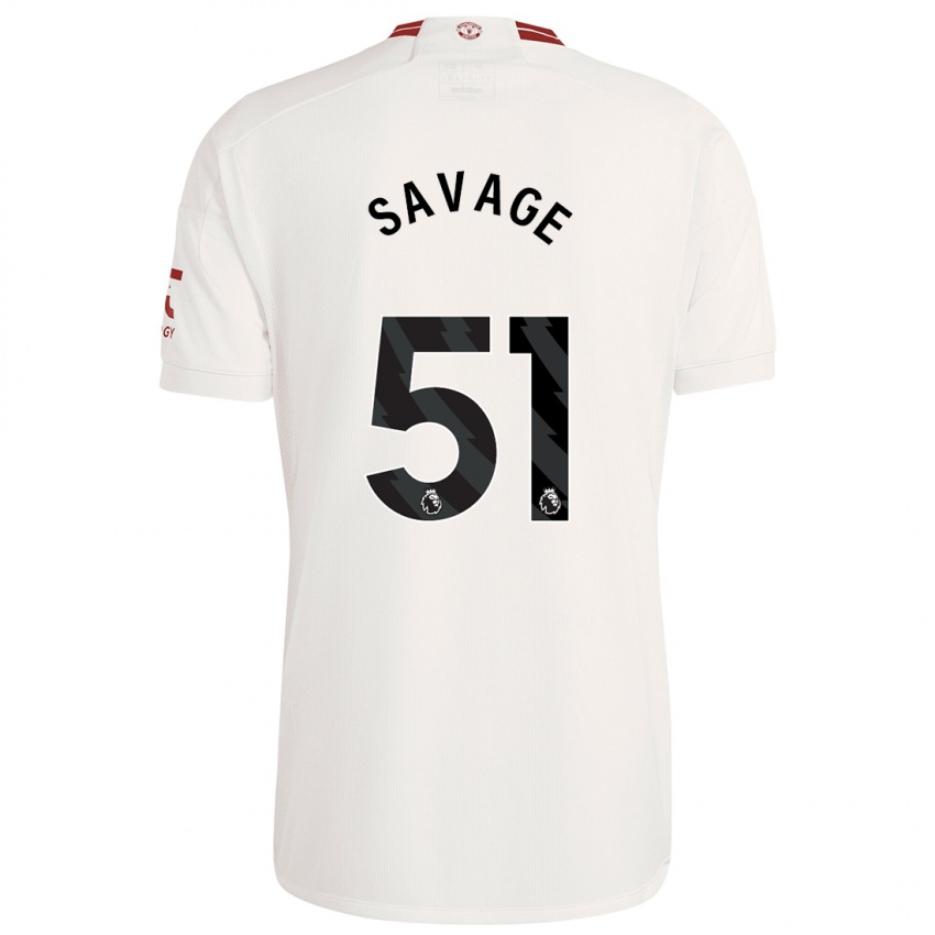 Kinderen Charlie Savage #51 Wit Thuisshirt Derde Tenue 2023/24 T-Shirt