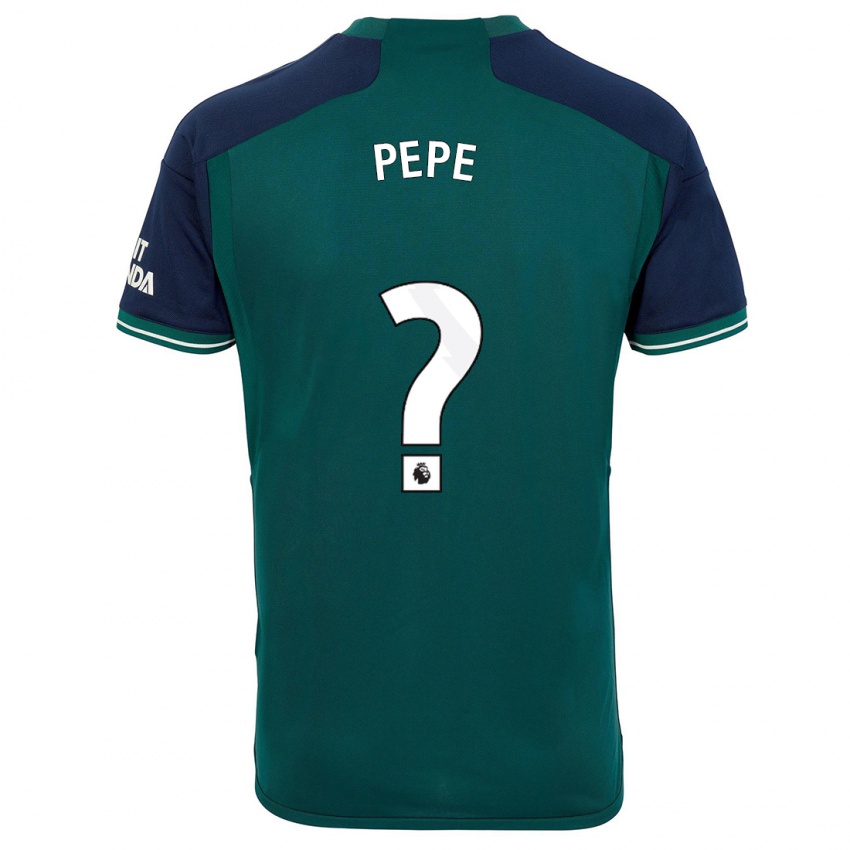 Kinderen Nicolas Pepe #0 Groente Thuisshirt Derde Tenue 2023/24 T-Shirt