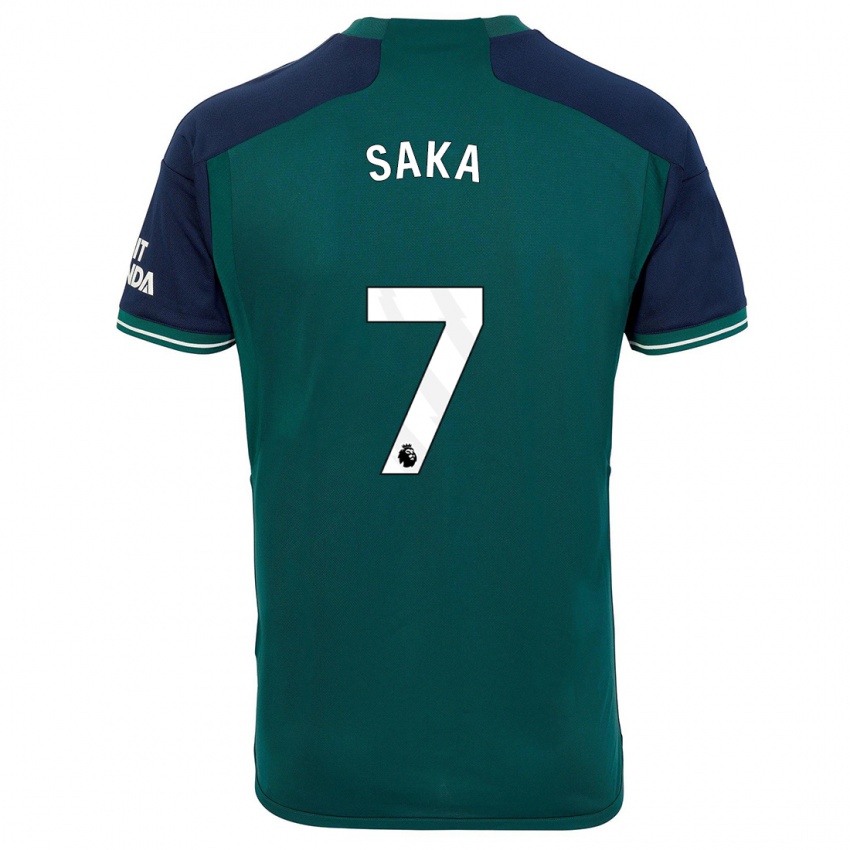 Kinderen Bukayo Saka #7 Groente Thuisshirt Derde Tenue 2023/24 T-Shirt