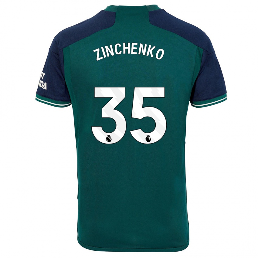 Kinderen Oleksandr Zinchenko #35 Groente Thuisshirt Derde Tenue 2023/24 T-Shirt