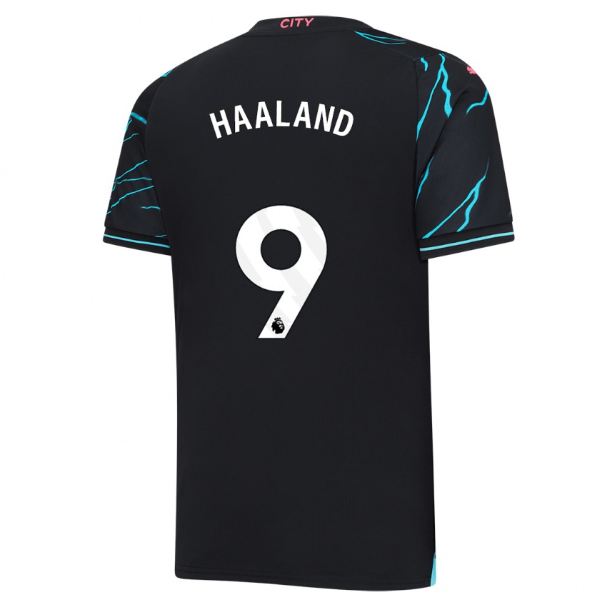 Kinderen Erling Haaland #9 Donkerblauw Thuisshirt Derde Tenue 2023/24 T-Shirt