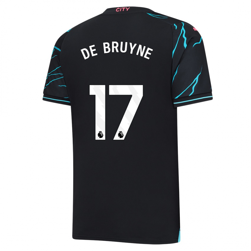 Kinderen Kevin De Bruyne #17 Donkerblauw Thuisshirt Derde Tenue 2023/24 T-Shirt
