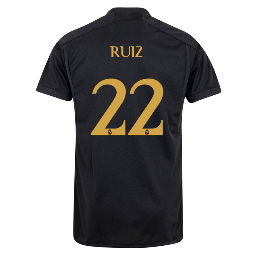 Kinderen Ferran Ruiz #22 Zwart Thuisshirt Derde Tenue 2023/24 T-Shirt