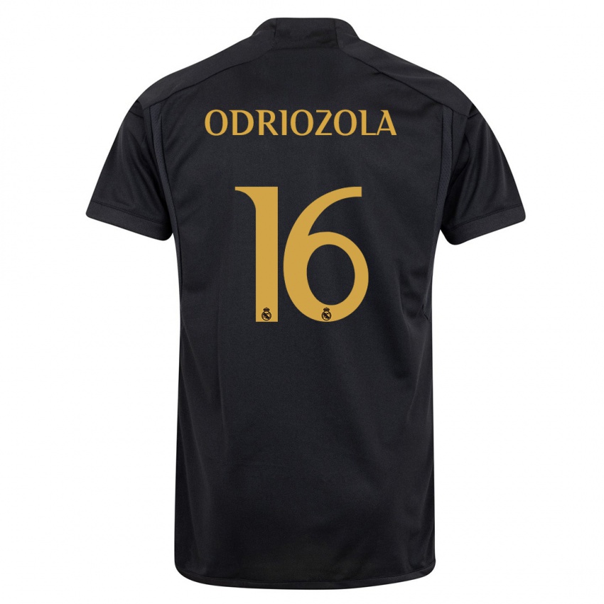 Kinderen Alvaro Odriozola #16 Zwart Thuisshirt Derde Tenue 2023/24 T-Shirt