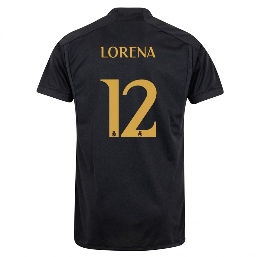 Kinderen Lorena Navarro #12 Zwart Thuisshirt Derde Tenue 2023/24 T-Shirt