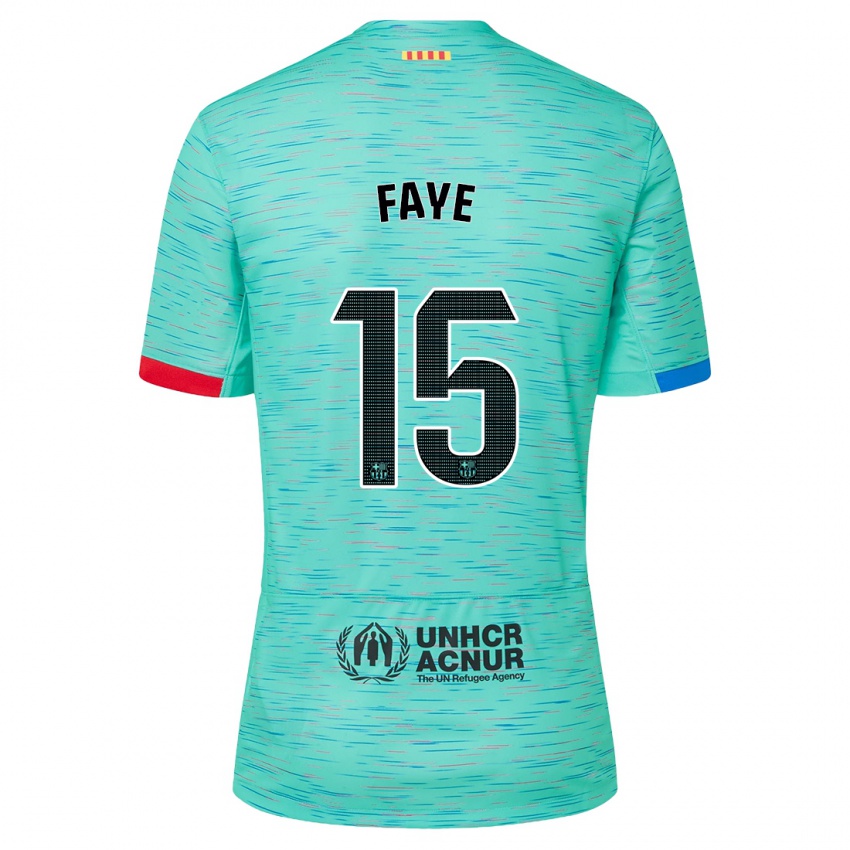 Kinderen Mikayil Faye #15 Licht Aqua Thuisshirt Derde Tenue 2023/24 T-Shirt