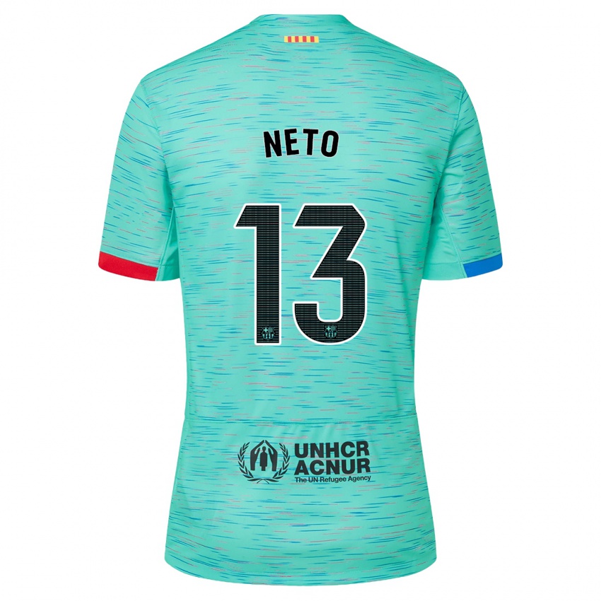 Kinderen Neto #13 Licht Aqua Thuisshirt Derde Tenue 2023/24 T-Shirt