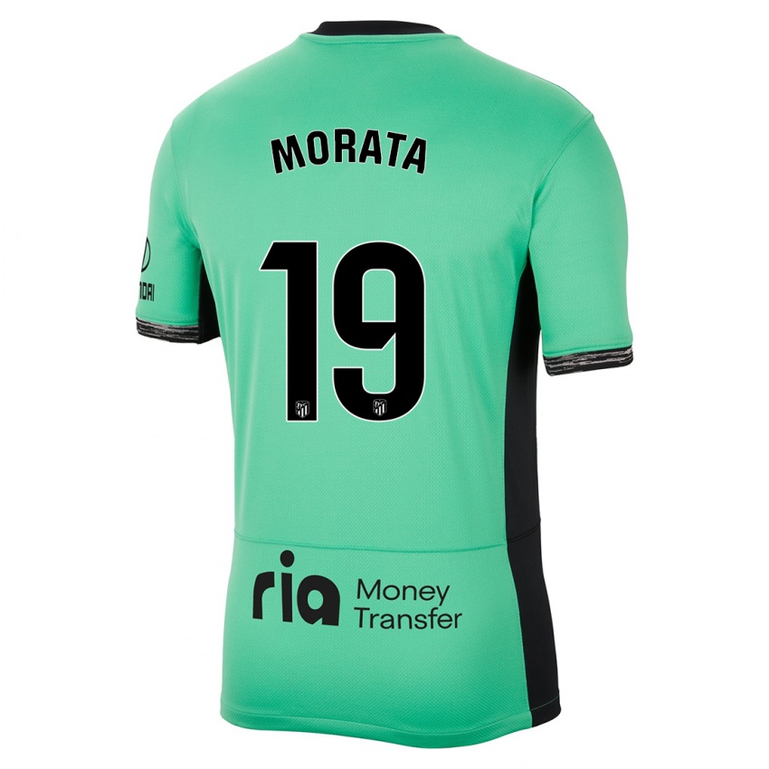 Kinderen Alvaro Morata #19 Lente Groen Thuisshirt Derde Tenue 2023/24 T-Shirt