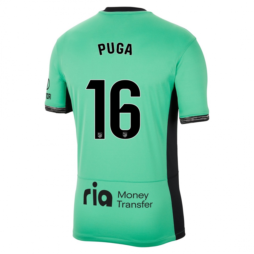 Kinderen Carlos Puga #16 Lente Groen Thuisshirt Derde Tenue 2023/24 T-Shirt