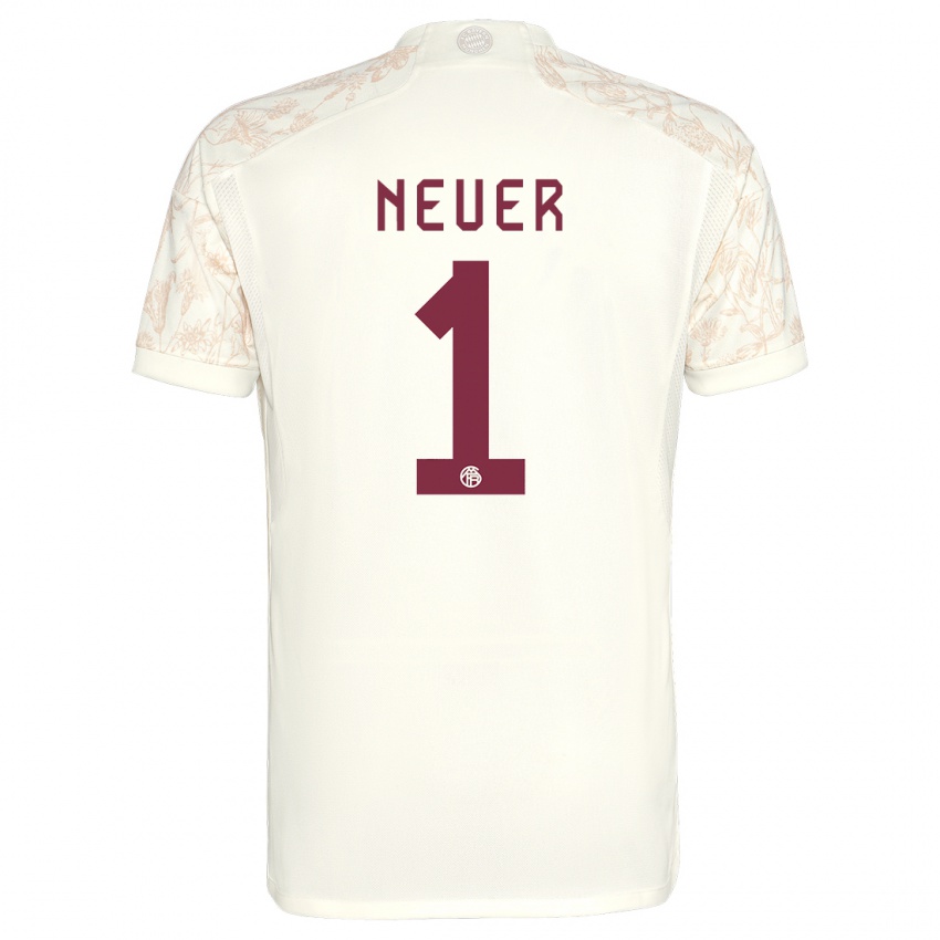 Kinderen Manuel Neuer #1 Gebroken Wit Thuisshirt Derde Tenue 2023/24 T-Shirt