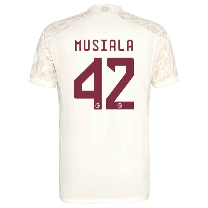 Kinderen Jamal Musiala #42 Gebroken Wit Thuisshirt Derde Tenue 2023/24 T-Shirt