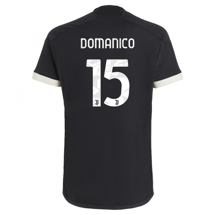 Kinderen Saverio Domanico #15 Zwart Thuisshirt Derde Tenue 2023/24 T-Shirt