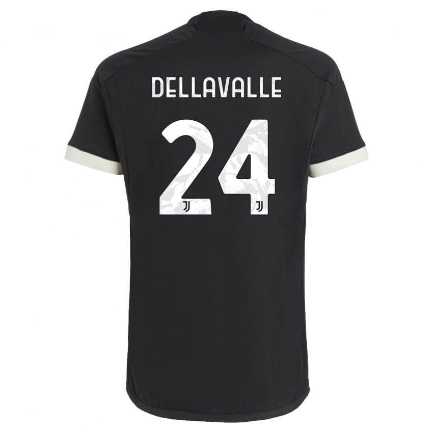 Kinderen Lorenzo Dellavalle #24 Zwart Thuisshirt Derde Tenue 2023/24 T-Shirt