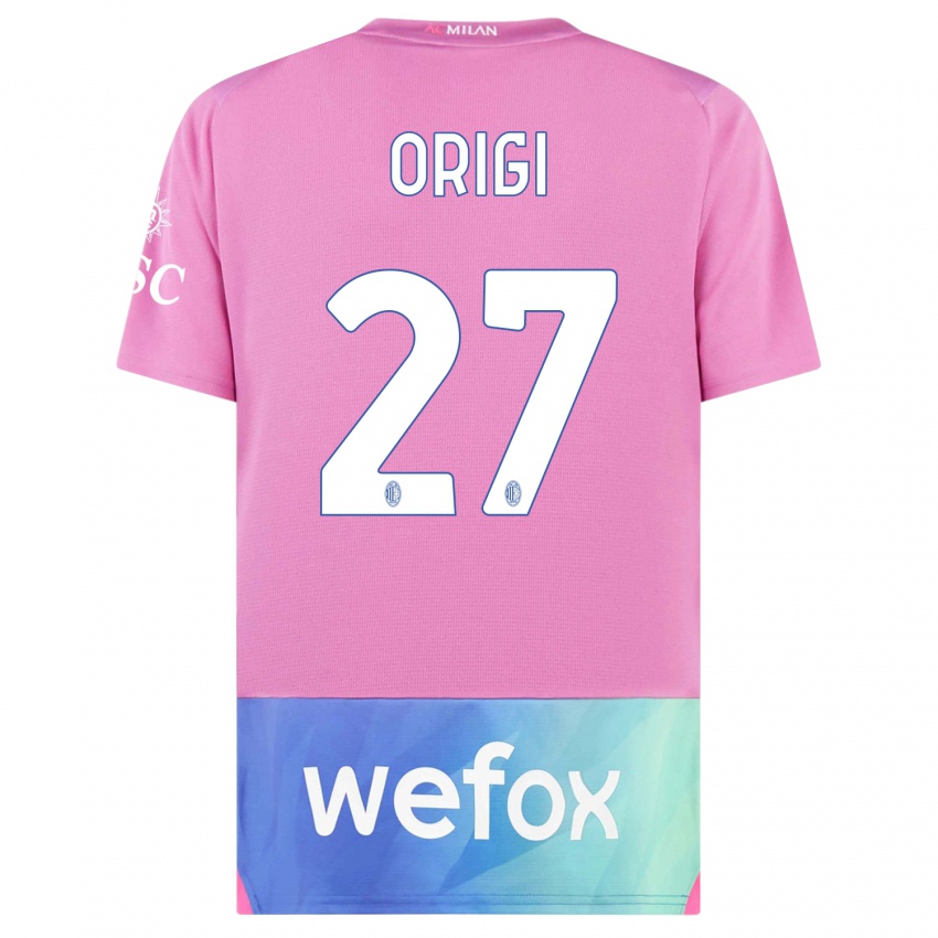 Kinderen Divock Origi #27 Roze Paars Thuisshirt Derde Tenue 2023/24 T-Shirt