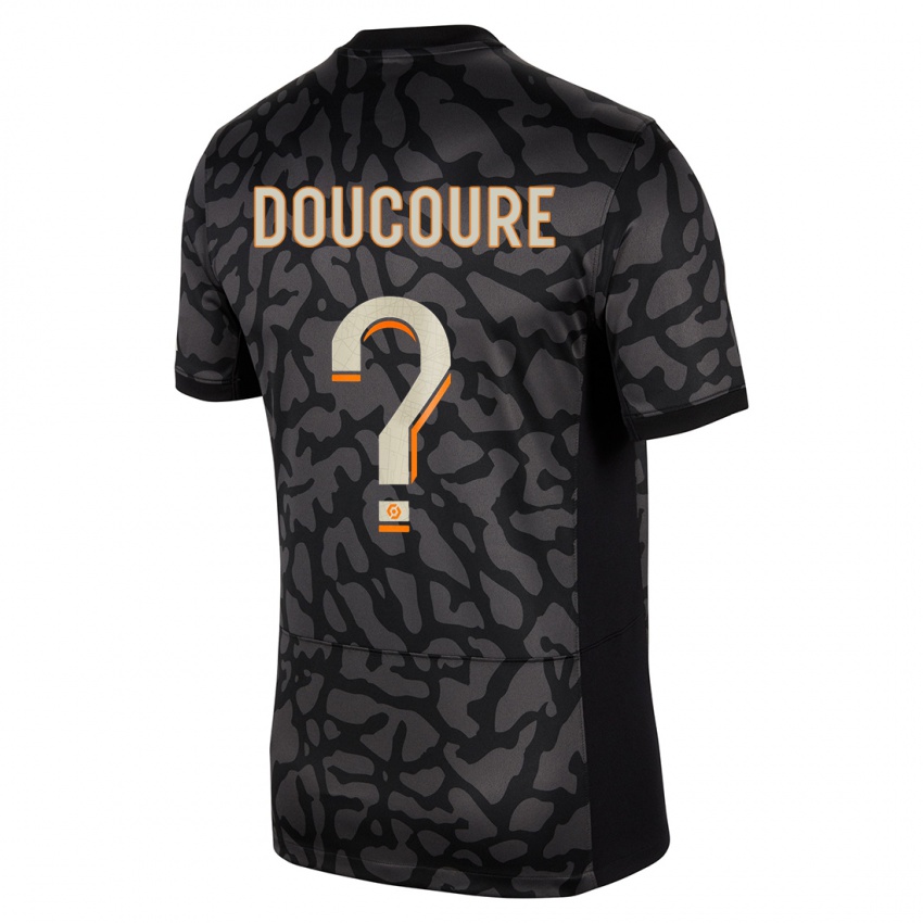 Kinderen Sekou Doucoure #0 Zwart Thuisshirt Derde Tenue 2023/24 T-Shirt