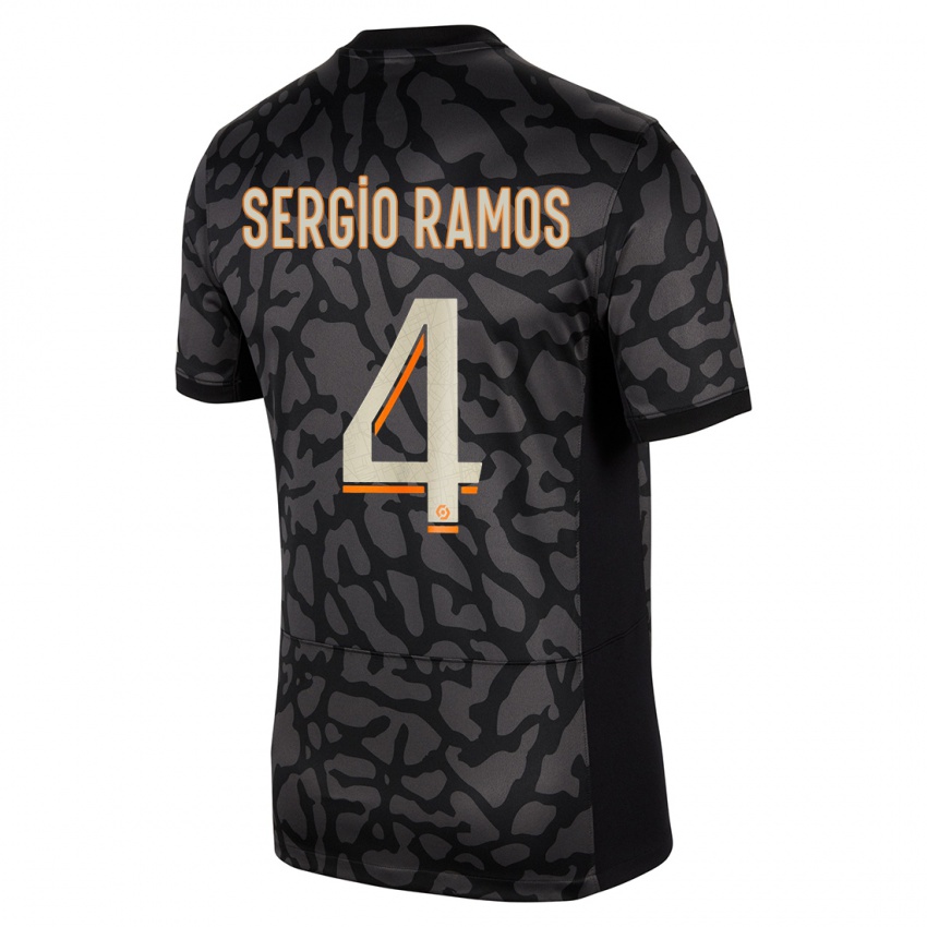 Kinderen Sergio Ramos #4 Zwart Thuisshirt Derde Tenue 2023/24 T-Shirt
