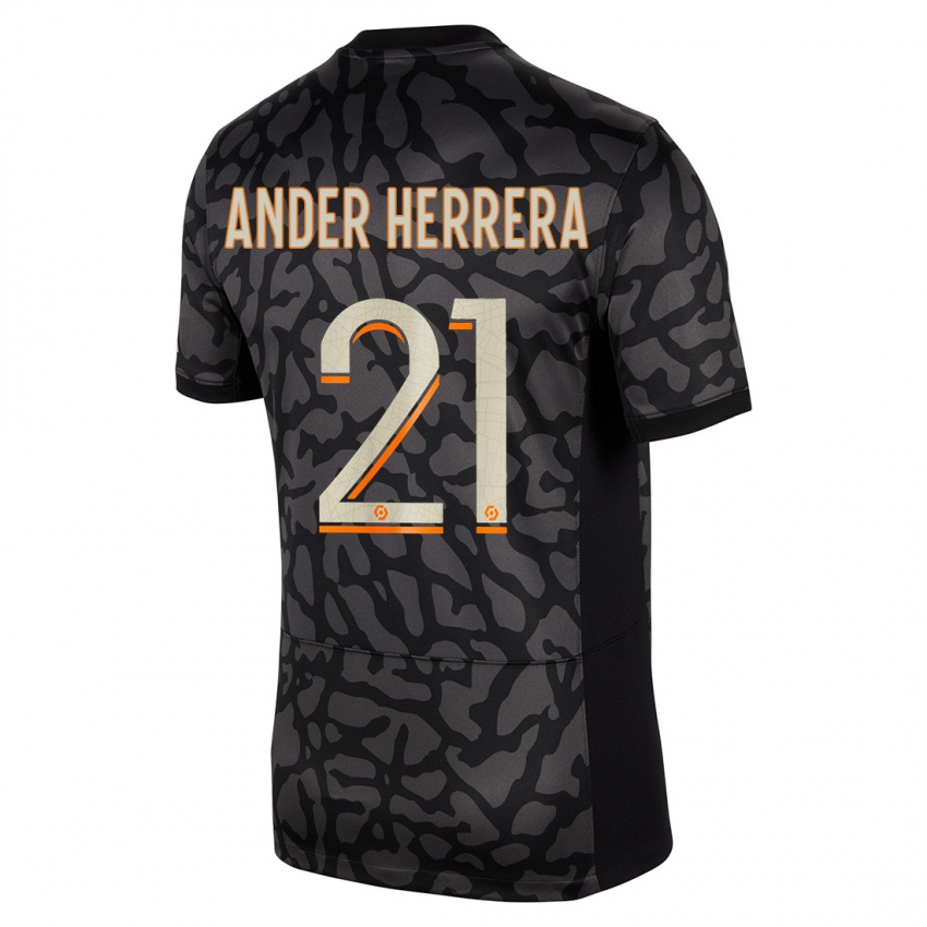 Kinderen Ander Herrera #21 Zwart Thuisshirt Derde Tenue 2023/24 T-Shirt