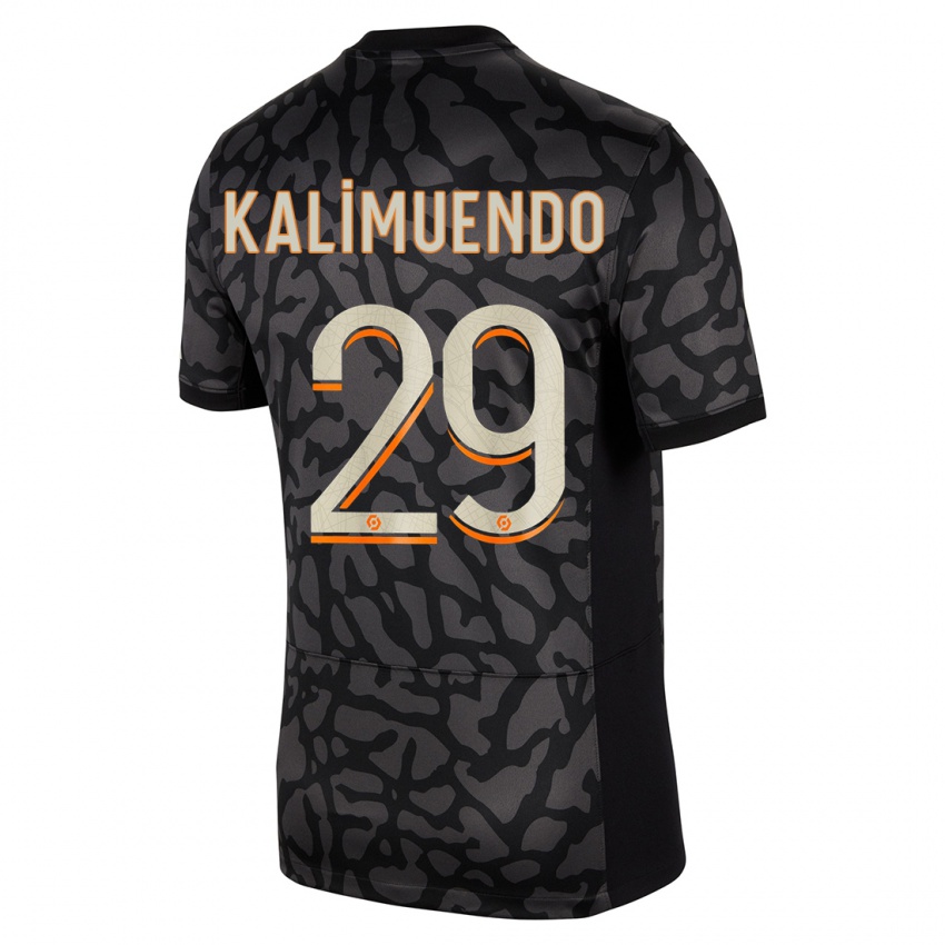 Kinderen Arnaud Kalimuendo #29 Zwart Thuisshirt Derde Tenue 2023/24 T-Shirt