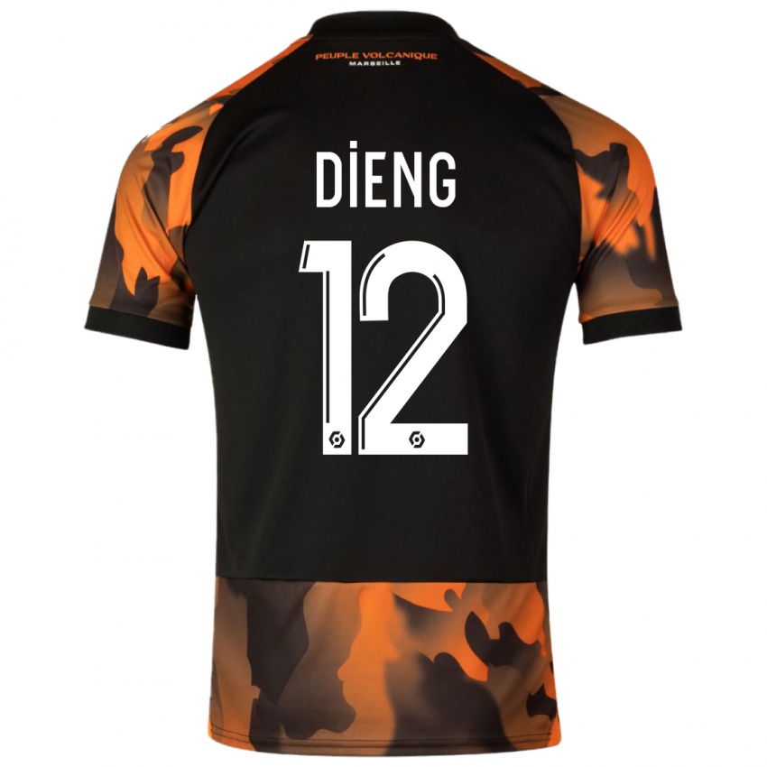 Kinderen Bamba Dieng #12 Zwart Oranje Thuisshirt Derde Tenue 2023/24 T-Shirt