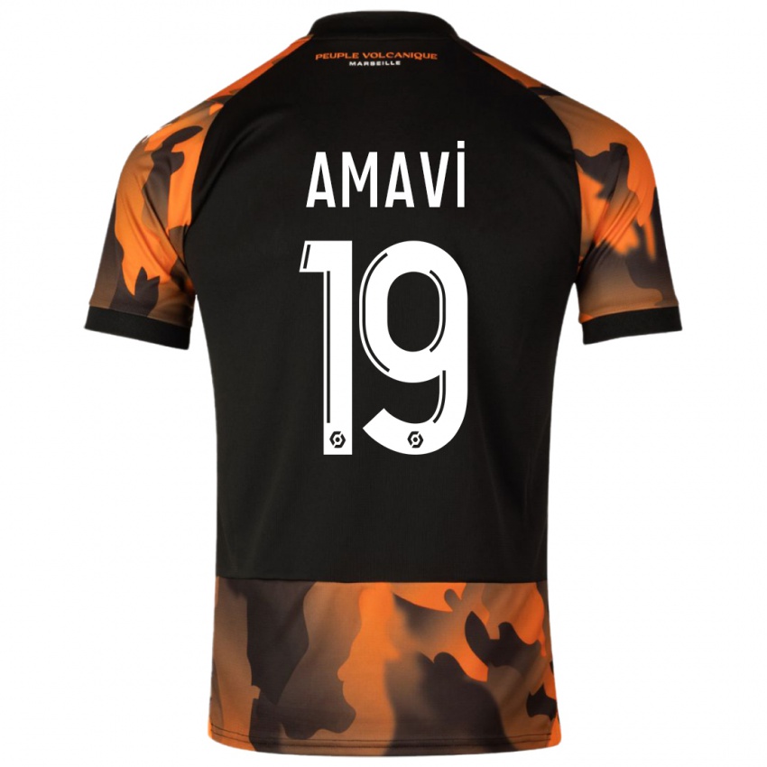 Kinderen Jordan Amavi #19 Zwart Oranje Thuisshirt Derde Tenue 2023/24 T-Shirt