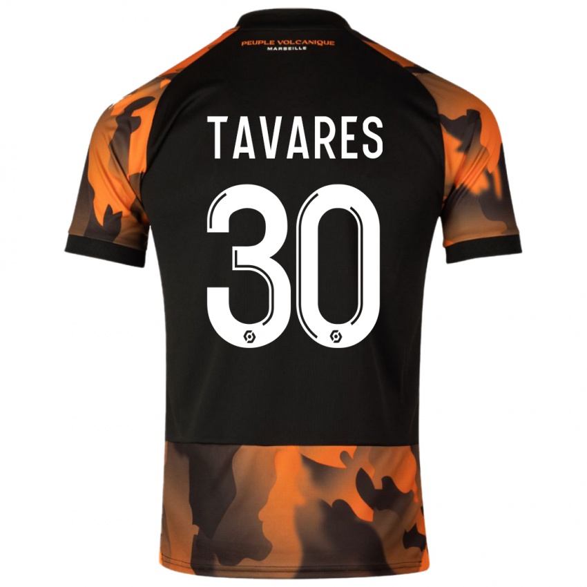 Kinderen Nuno Tavares #30 Zwart Oranje Thuisshirt Derde Tenue 2023/24 T-Shirt