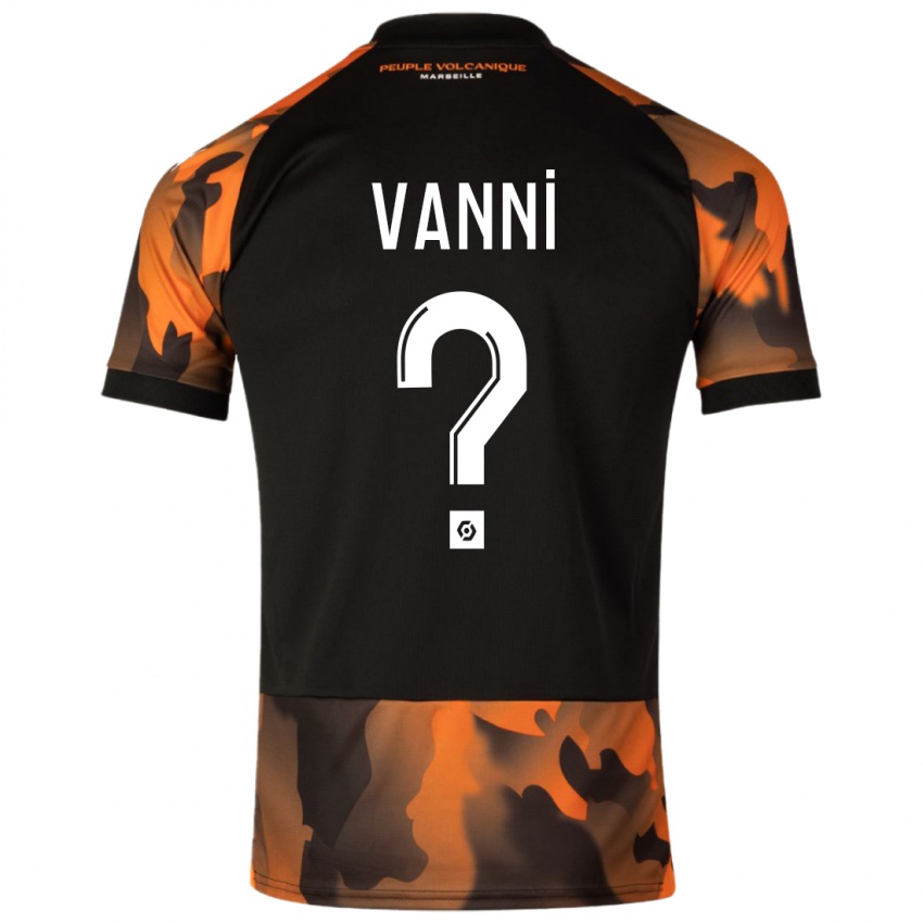 Kinderen Fabio Vanni #0 Zwart Oranje Thuisshirt Derde Tenue 2023/24 T-Shirt