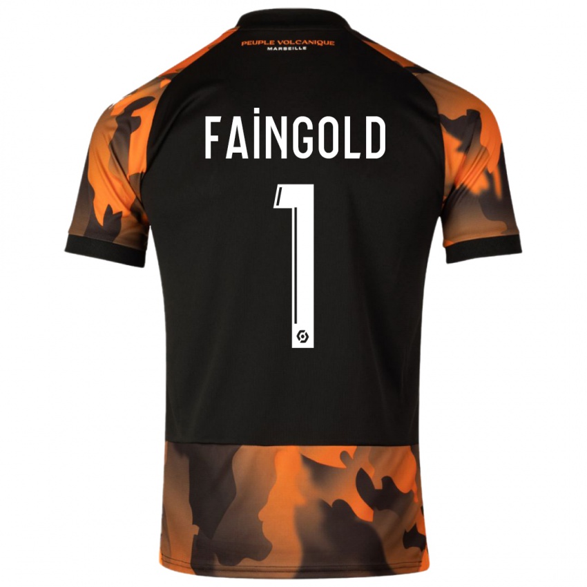 Kinderen Abbie Faingold #1 Zwart Oranje Thuisshirt Derde Tenue 2023/24 T-Shirt