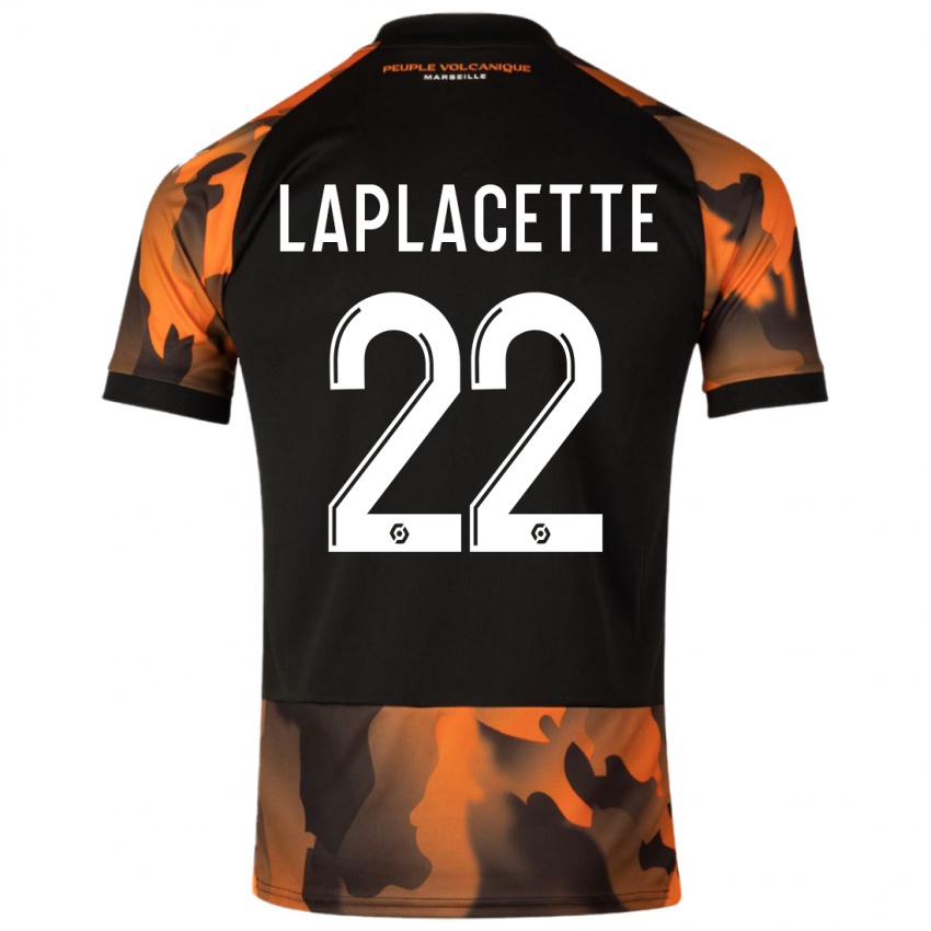 Kinderen Tess Laplacette #22 Zwart Oranje Thuisshirt Derde Tenue 2023/24 T-Shirt