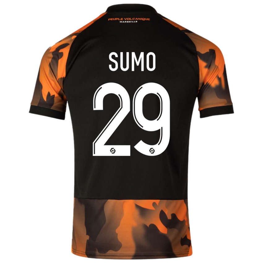 Kinderen Eva Sumo #29 Zwart Oranje Thuisshirt Derde Tenue 2023/24 T-Shirt