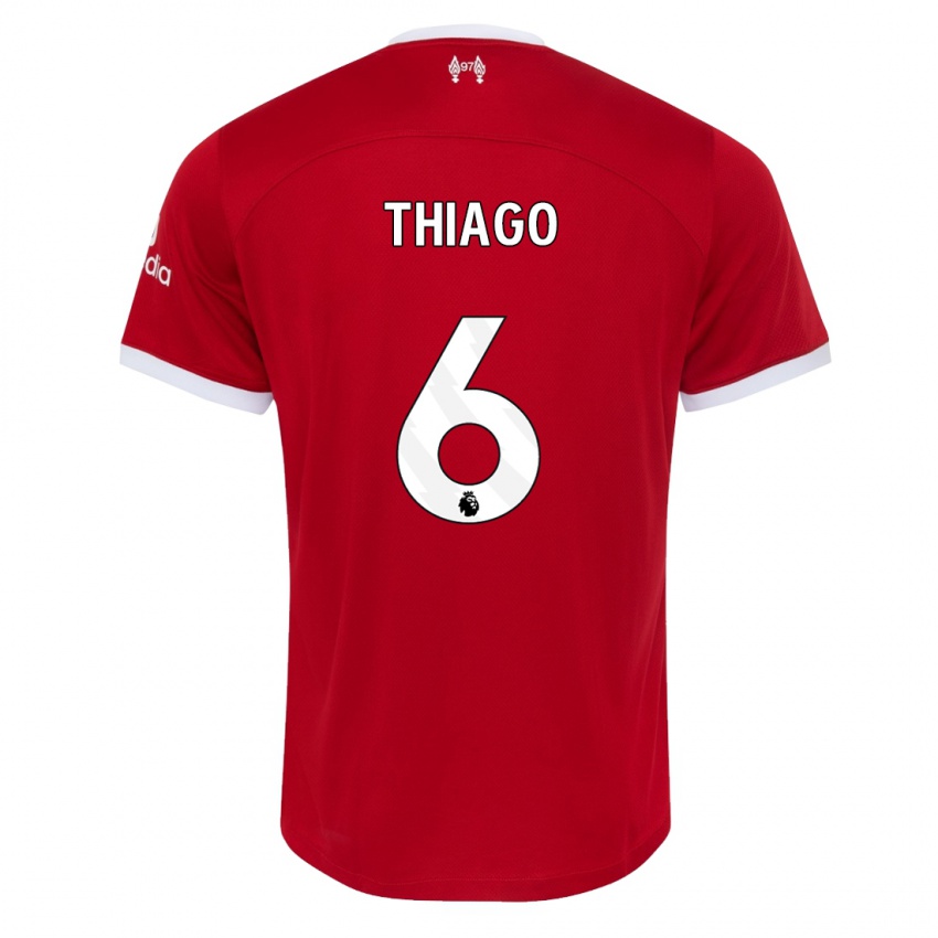 Heren Thiago #6 Rood Thuisshirt Thuistenue 2023/24 T-Shirt