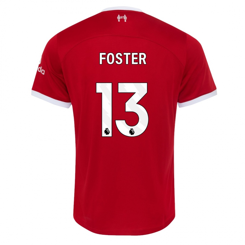 Heren Rylee Foster #13 Rood Thuisshirt Thuistenue 2023/24 T-Shirt