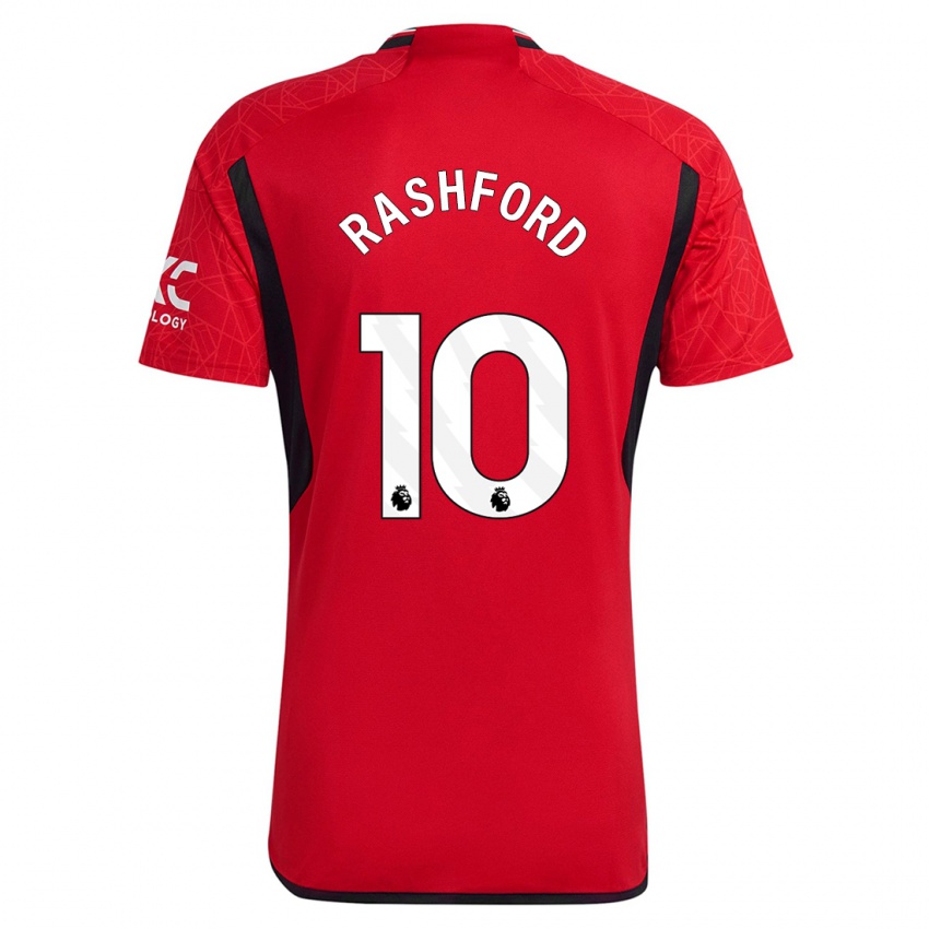 Heren Marcus Rashford #10 Rood Thuisshirt Thuistenue 2023/24 T-Shirt