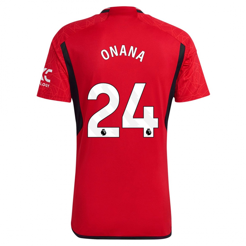 Heren Andre Onana #24 Rood Thuisshirt Thuistenue 2023/24 T-Shirt