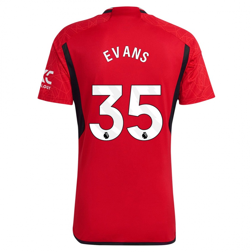 Heren Jonny Evans #35 Rood Thuisshirt Thuistenue 2023/24 T-Shirt