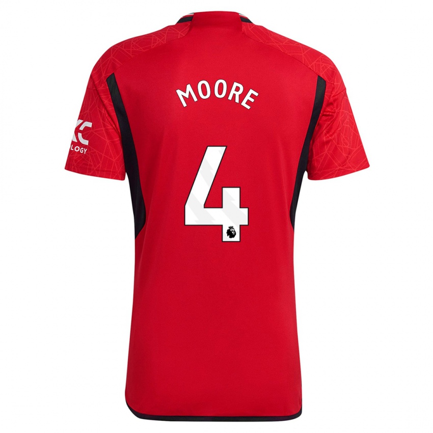 Heren Jade Moore #4 Rood Thuisshirt Thuistenue 2023/24 T-Shirt