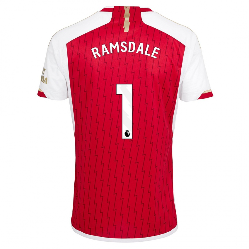 Heren Aaron Ramsdale #1 Rood Thuisshirt Thuistenue 2023/24 T-Shirt